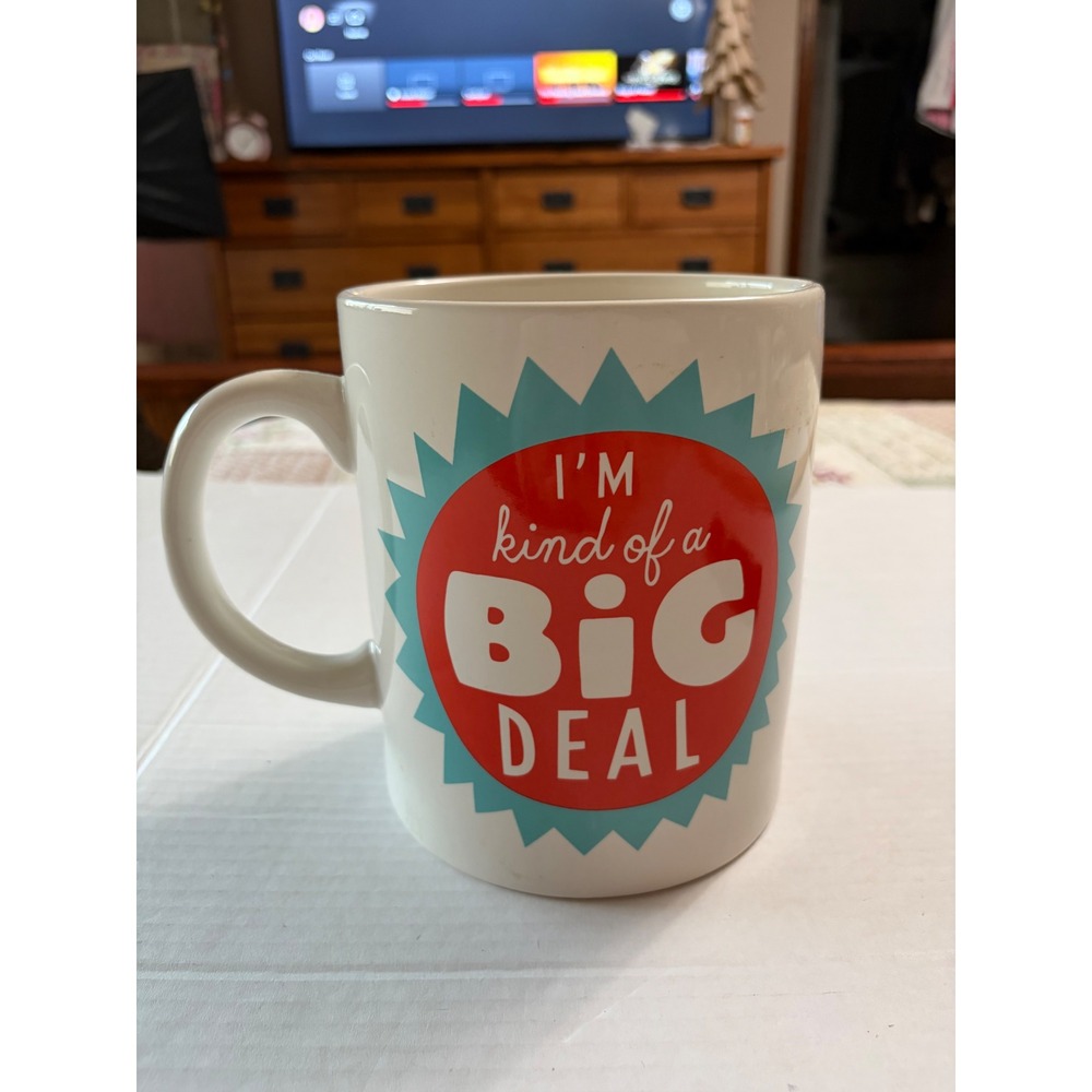 Hallmark I'm Kind of a Big Deal Ceramic Coffee Mug White Red Blue Novelty Gift